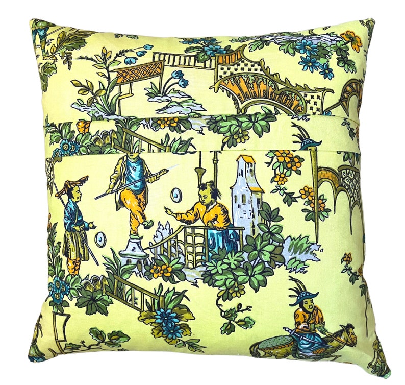 Asian Pillow Cover Chinoiserie Pillow Asian Decor Pagoda Etsy
