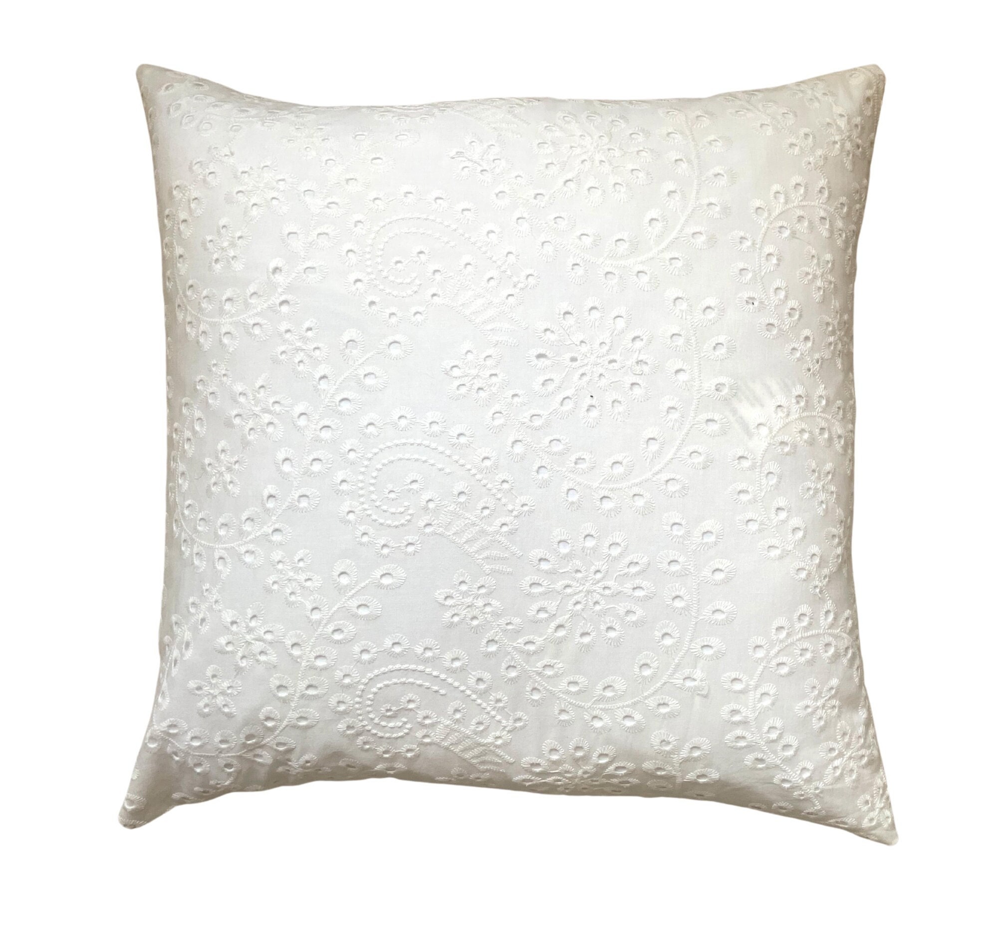 Annabella Ivory Eyelet Decorative Pillow