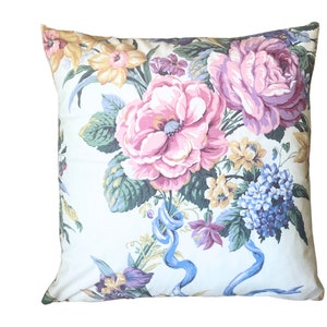 Floral Pillow Covers, Double Sided, Roses, French Country Floral, Pastel Florals, Shabby Chic Pillow, Large Scale Floral, English Cottage,