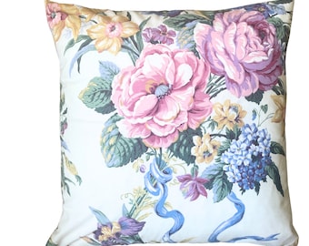 Floral Pillow Covers, Double Sided, Roses, French Country Floral, Pastel Florals, Shabby Chic Pillow, Large Scale Floral, English Cottage,