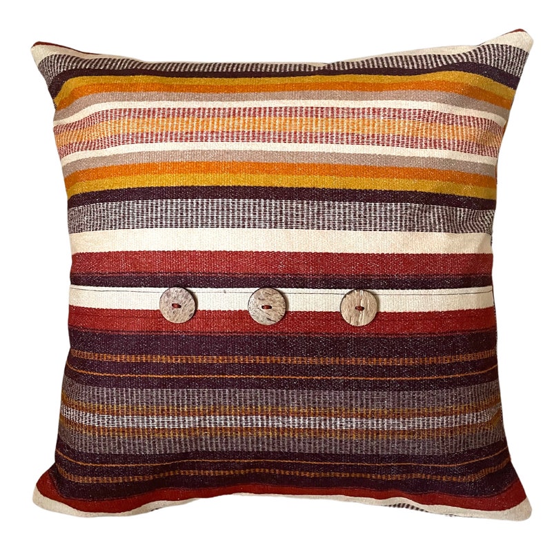Serape Southwest Stripe Orange Floor Pillow main image 1