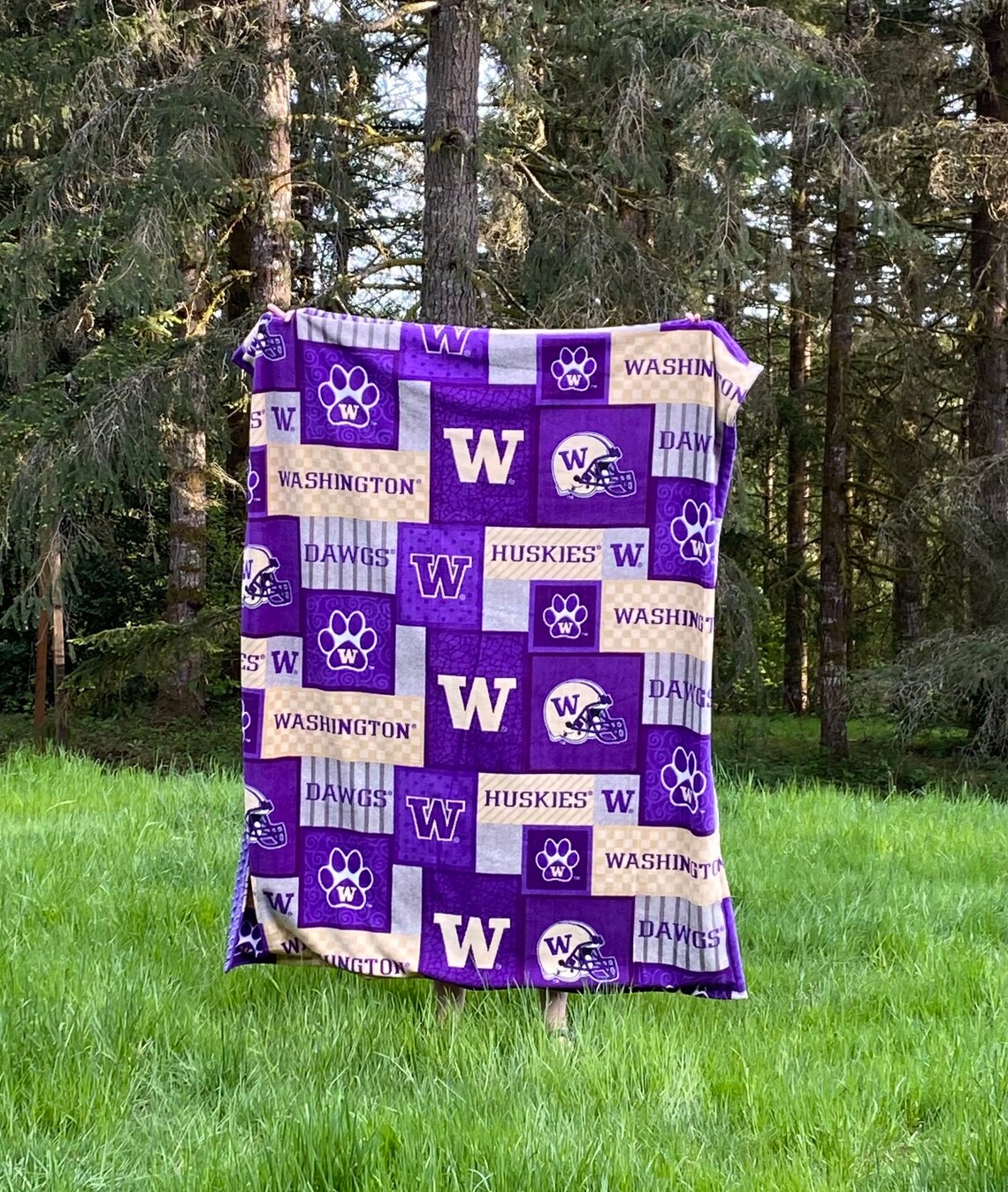 University of Washington Huskies Blanket Throw embroidered Etsy