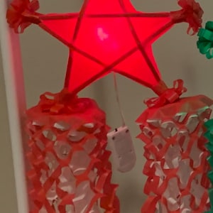 Traditional parol with steady light (indoor display) , christmas decor, ornament, hangjng decor, wall decor, gift for her