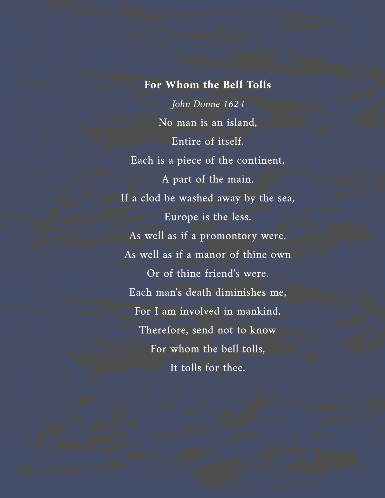 For Whom the Bell Tolls Broadside Etsy
