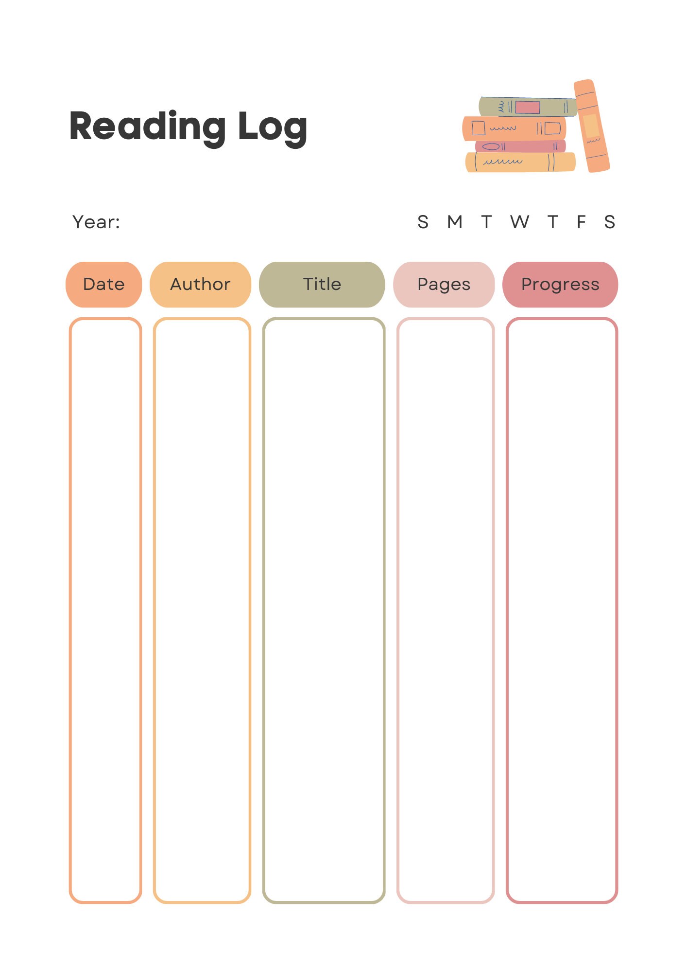 Reading Planner Printable Printable Reading Journal Printable Book ...