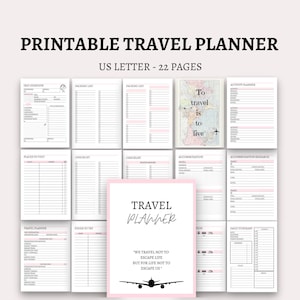travel planner travel journal vacation planner trip itinerary planner happy planner insert printable holiday planner vacation organizer pdf