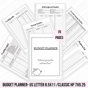 Budget planner finance planner monthly budget planner printable budget binder bill tracker big happy planner Classic hp instant download pdf