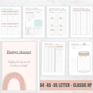 budget planner printable finance planner A5 A4 us letter 8.5x11 digital big happy planner Classic HP inserts monthly budget bill tracker pdf