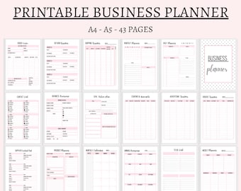 Planer dla małych firm do druku: Organizer biznesowy A4 A5 (PDF)