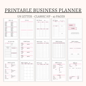 Small business planner printable business planner home business organizer online business binder big happy planner pdf classic hp inserts