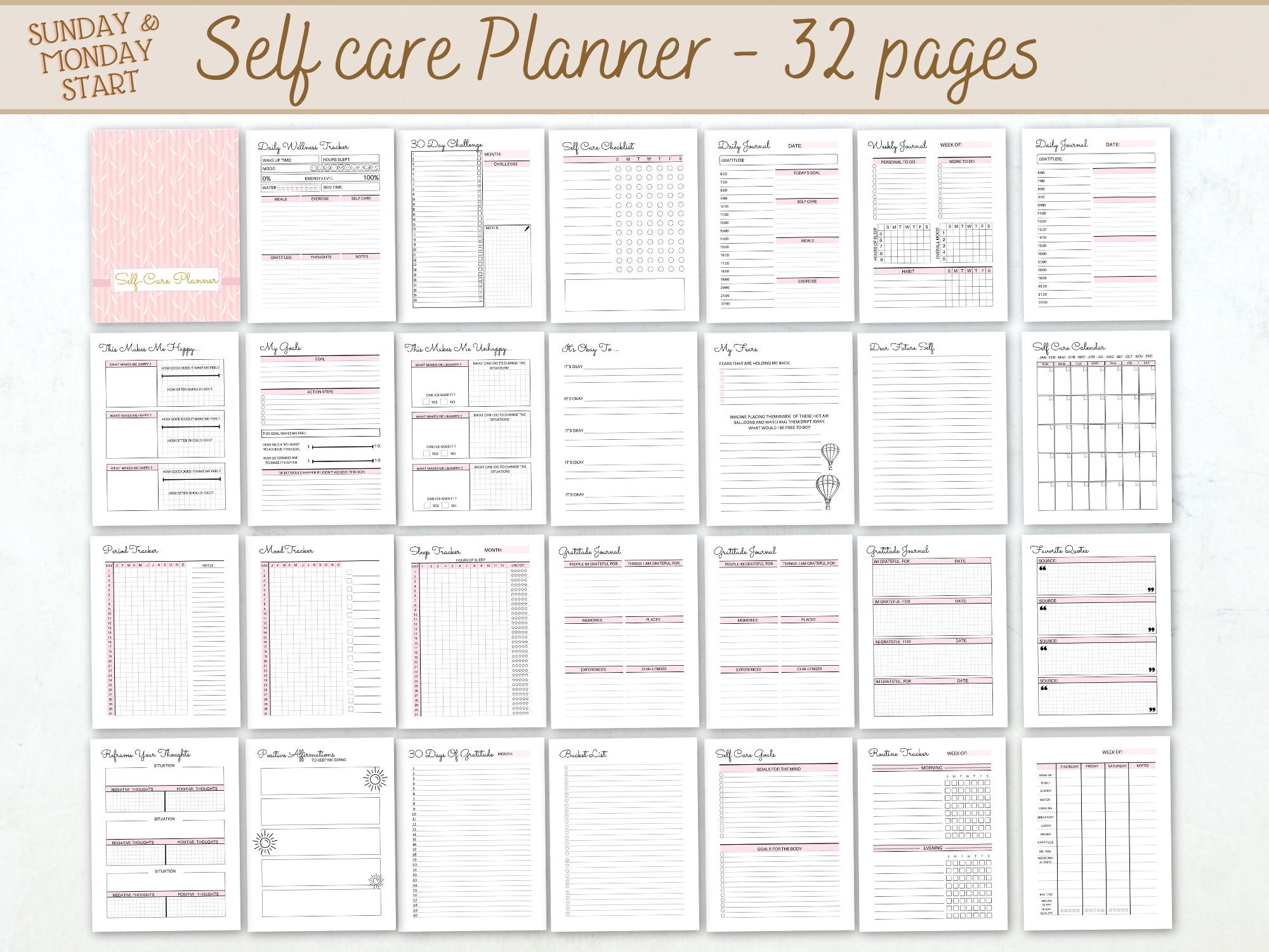 ALL-IN-ONE 9 Sizes Bundle the Home Management Planner A 