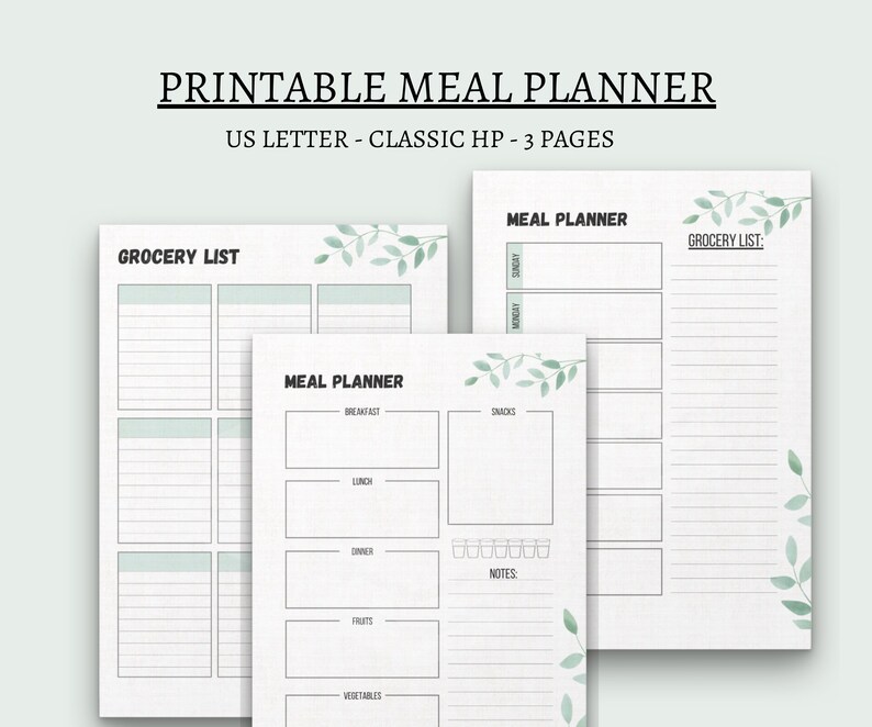 Meal Planner Printable Big Happy Planner Daily Meal Planner - Etsy