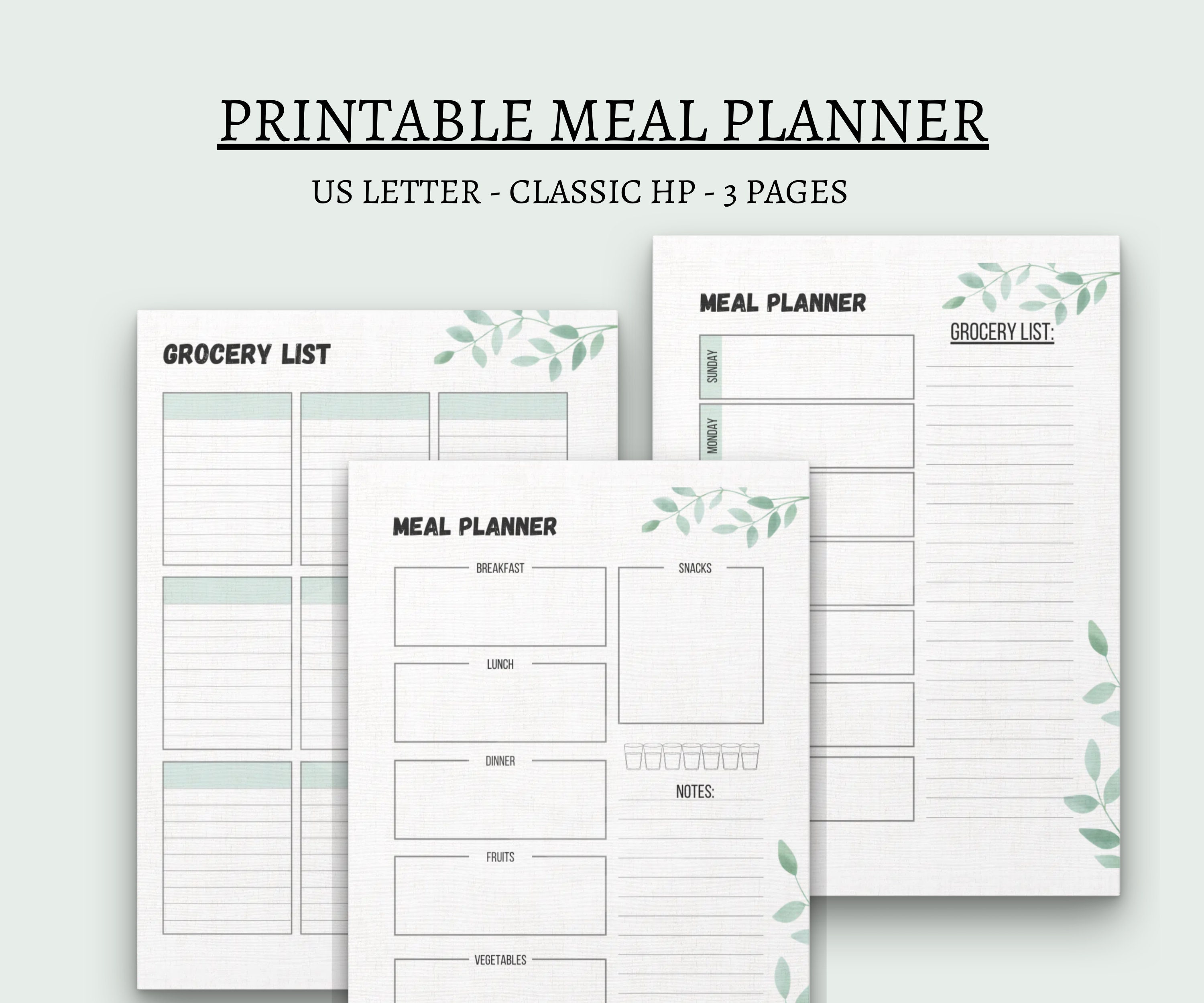 Meal Planner Printable Big Happy Planner Daily Meal Planner - Etsy
