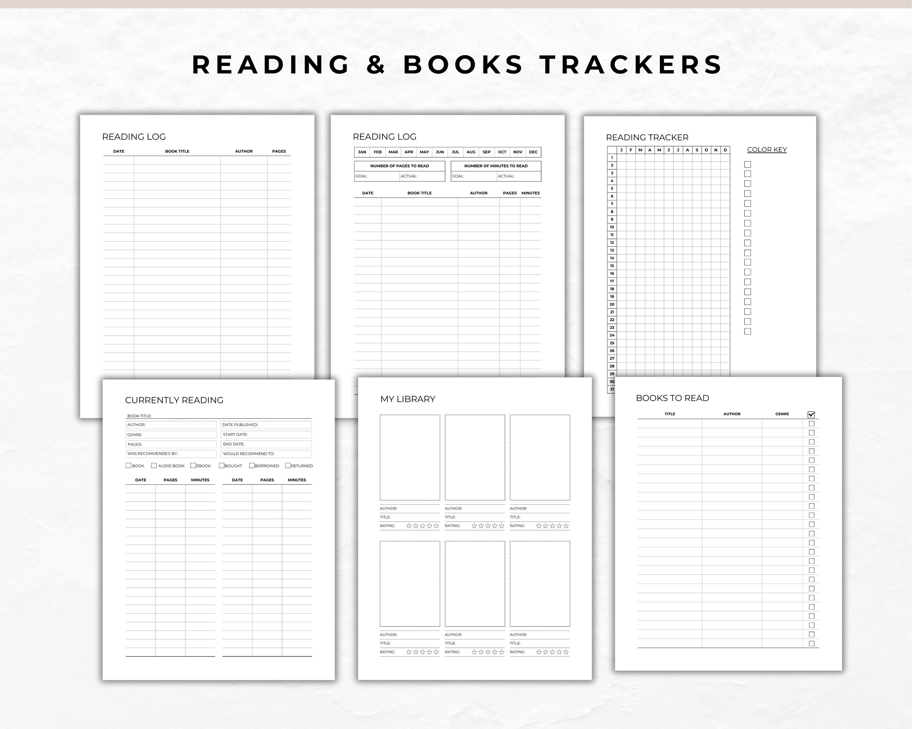 Reading Planner Printable: Book Tracker, Reading Log (A4, A5, US Letter ...