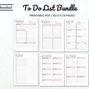 To do list printable to do list bundle to do list planner page productivity pages to do list template big happy planner daily schedule pdf