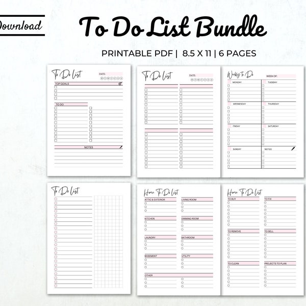 To do list printable to do list package to do list planner Seite Produktivitätsplaner to do list Template Big happy planner Tagesplan pdf