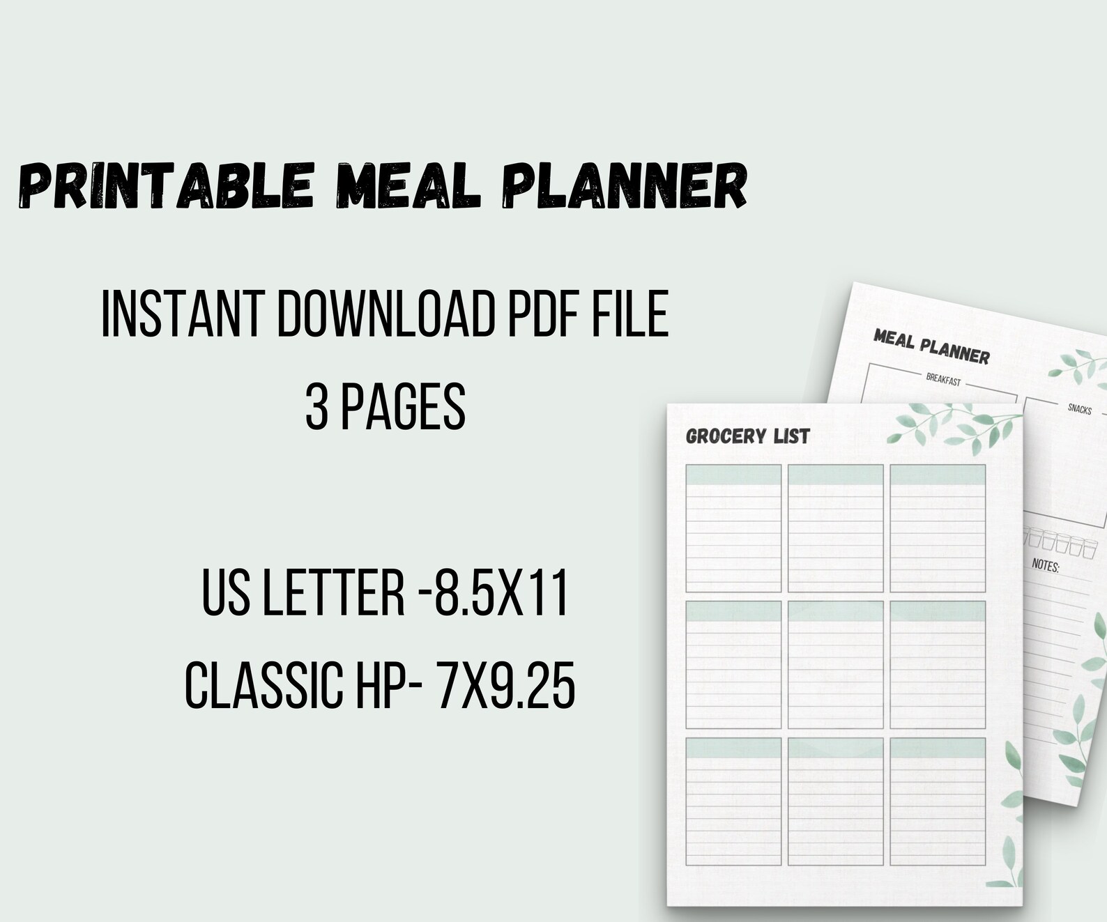 Meal Planner Printable Big Happy Planner Daily Meal Planner - Etsy