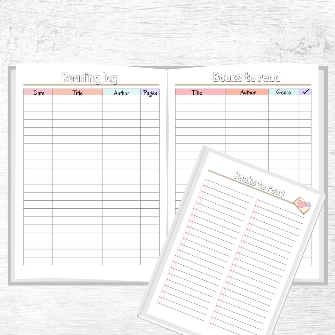 Reading Planner Printable Reading Journal Big Happy Planner Etsy