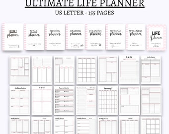 ADHD planner printable ADHD organizer for adults productivity planner bundle life planner inserts daily weekly monthly templates pdf