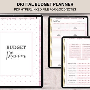 Digital budget planner GoodNotes finance planner iPad budget tracker paycheck budget bi weekly budget monthly budget planner hyperlinked pdf