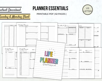 daily planner weekly planner monthly planner productivity planner printable happy planner inserts planner bundle life binder templates pdf