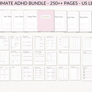ADHD Planner for adults printable Home Management planner productivity planner bundle ultimate life binder  inserts ADHD journal pdf