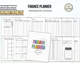 Budget planner printable finance planner happy planner templates budget binder bill tracker monthly budget inserts instant download pdf