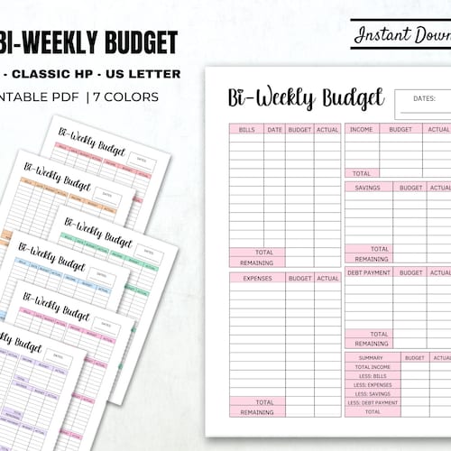 Bi Weekly Budget Planner Printable Planner Budget by Bi Weekly - Etsy