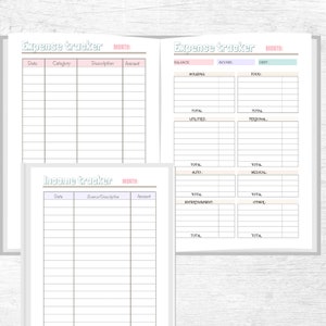 budget planner printable finance planner A5 A4 us letter 8.5x11 digital big happy planner Classic HP inserts monthly budget bill tracker pdf image 5