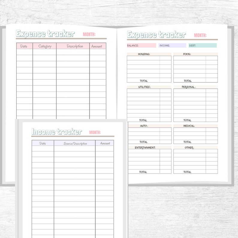 budget planner printable finance planner A5 A4 us letter 8.5x11 digital big happy planner Classic HP inserts monthly budget bill tracker pdf image 5