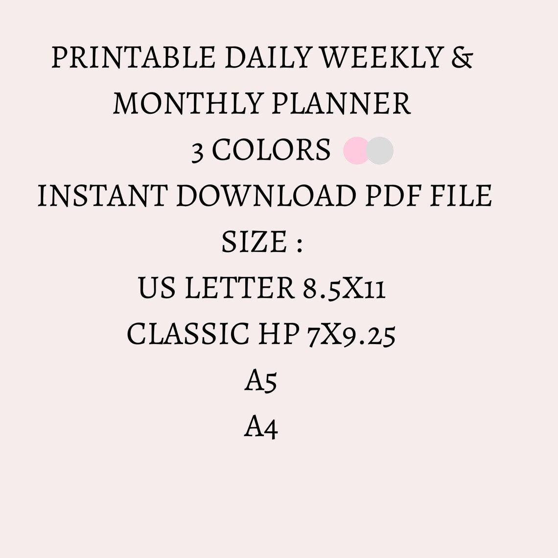 Daily Planner Weekly Planner Monthly Planner Printable Big - Etsy