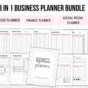 Business planner small business planner home business organizer printable pdf social media planner finance planner ultimate business bundle