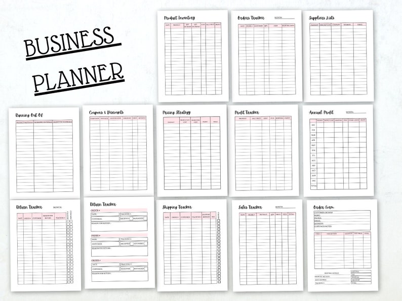 Business Planner Small Business Planner Home Business Etsy