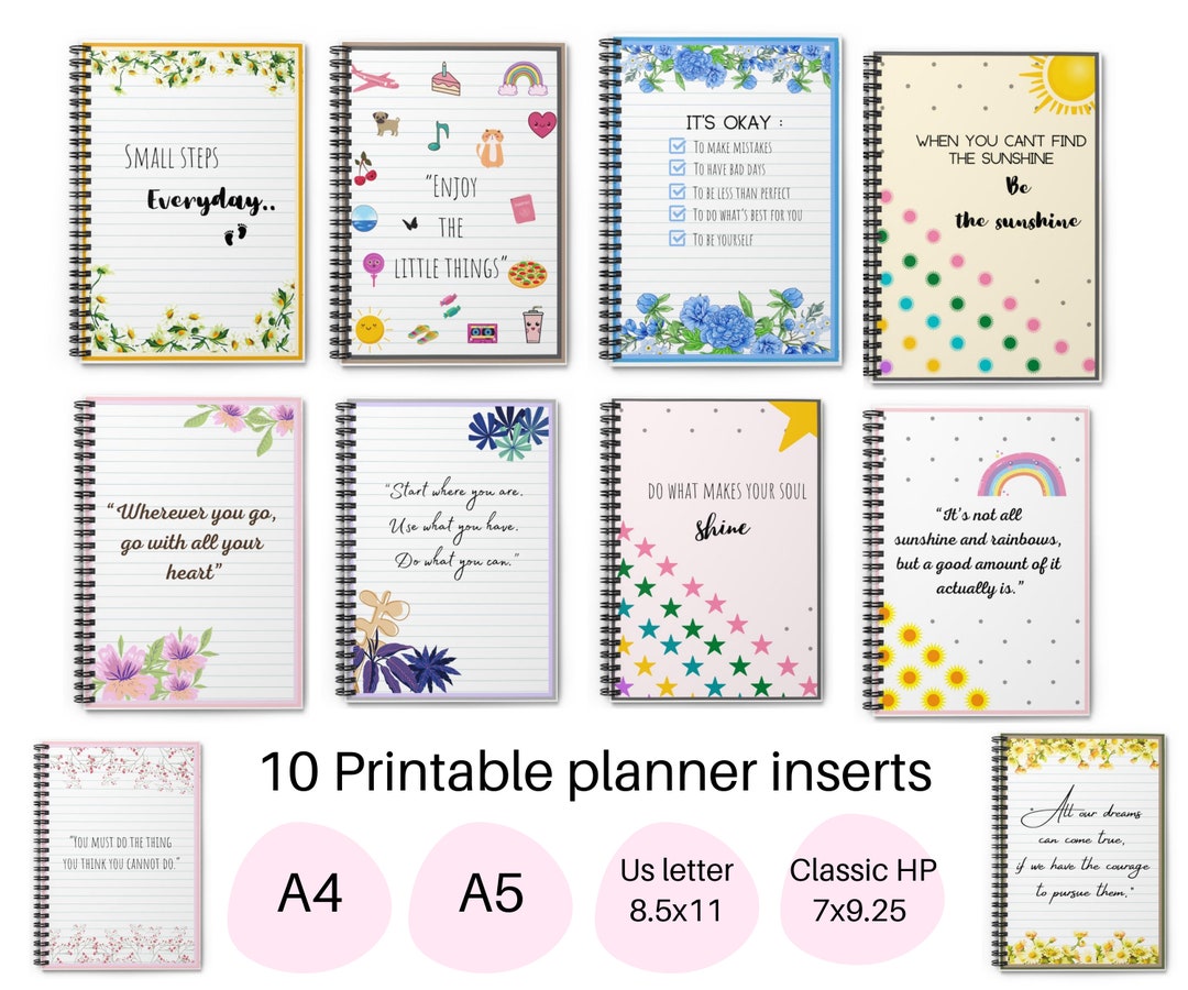Planner Cover Printable 10 Different Styles With Quotes Etsy