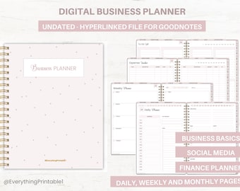 Digital Business Planner: Undated, Hyperlinked, GoodNotes (PDF Download)