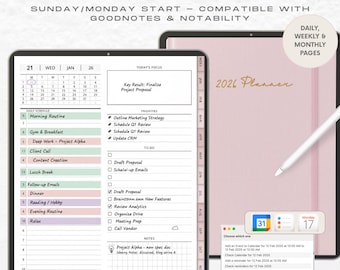 2026 Digital Planner: Hyperlinked Daily, Weekly, Monthly (PDF Files)