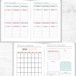 budget planner printable finance planner A5 A4 us letter 8.5x11 digital big happy planner Classic HP inserts monthly budget bill tracker pdf image 6