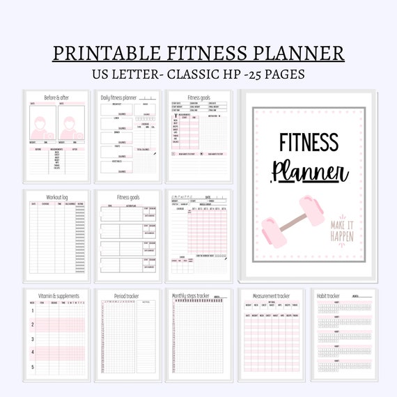 Fitness Planner Workout Planner Weight Loss Journal Workout Etsy