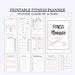 Fitness planner workout planner weight loss journal workout tracker printable big happy planner digital fitness planner instant download pdf 