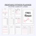 Fitness planner workout planner weight loss journal workout tracker printable big happy planner digital fitness planner instant download pdf