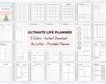 Printable Life Planner Bundle: Adult ADHD Home Management Templates (Digital Download)