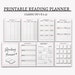 Reading planner printable reading journal digital book planner bundle book review reading tracker classic happy planner instant download pdf 