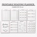 Reading planner printable reading journal digital book planner bundle book review reading tracker classic happy planner instant download pdf 