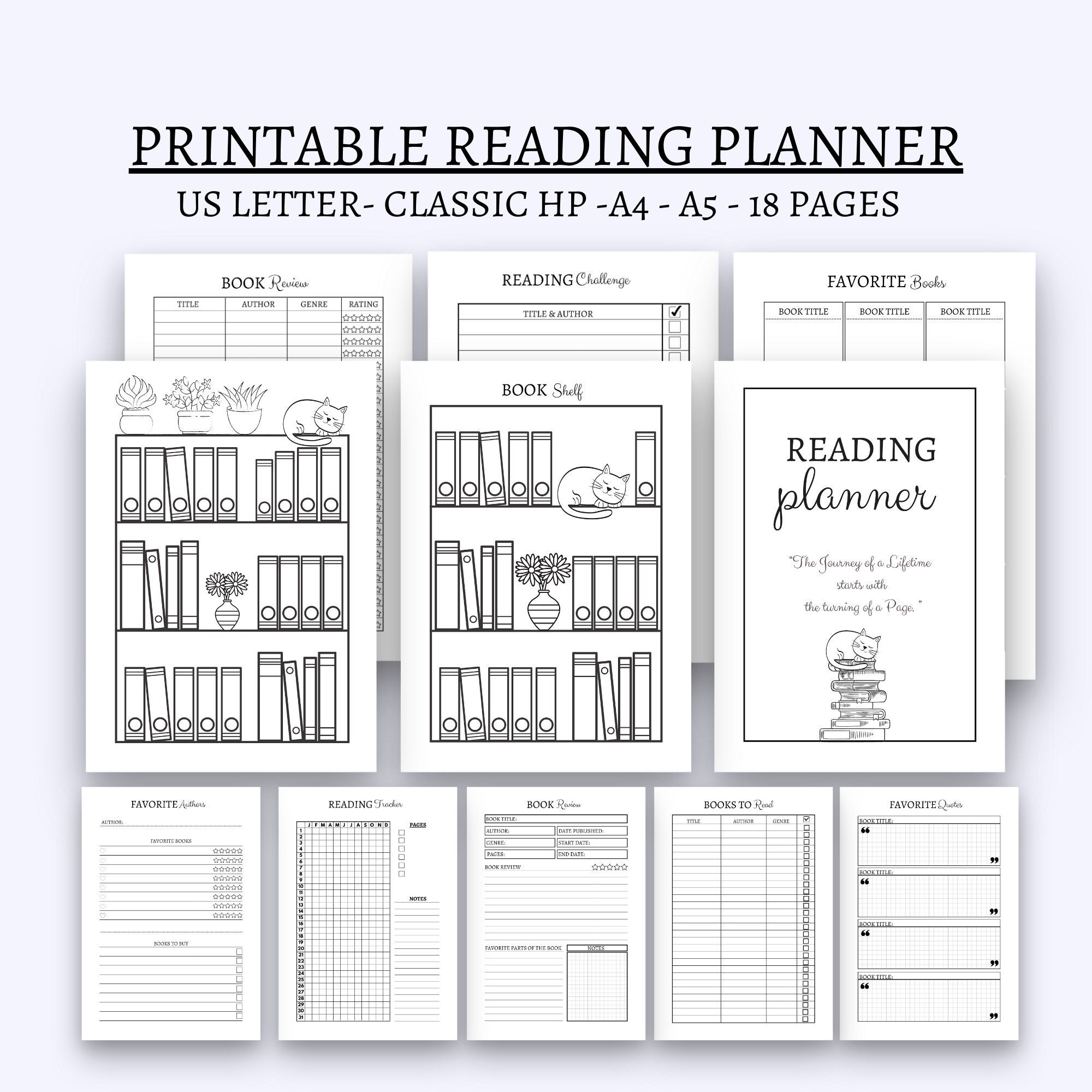 Reading Tracker Printable, Reading Log, Reading Journal, Bookshelf Insert,  Book Lovers Planner Bundle Kit, A5 Planner Inserts, PDF Download -   Finland