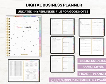 Digital Business Planner: Social Media & Finance Tracker (GoodNotes, Notability)