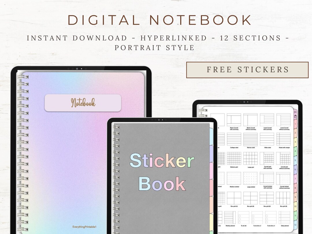 Hyperlinked Digital Notebook, Student Planner, Goodnotes Templates (PDF ...