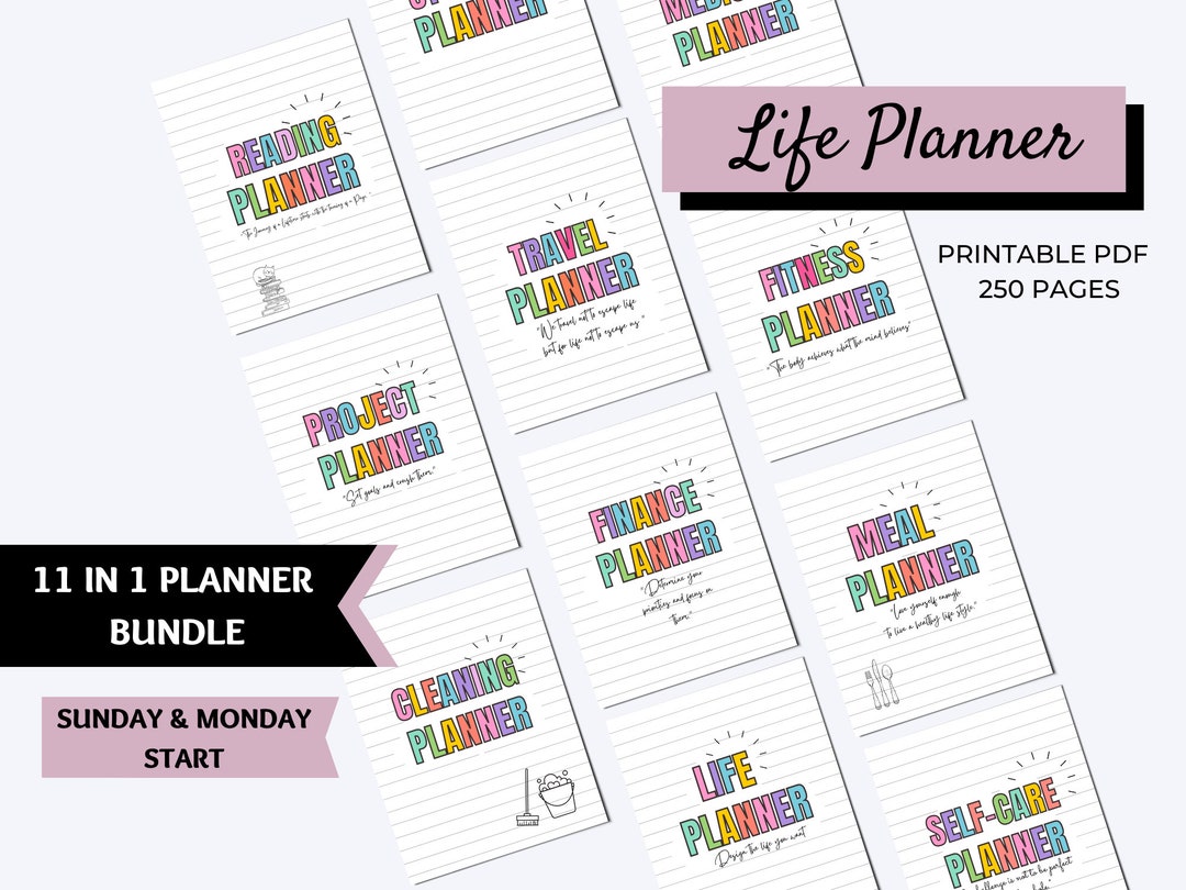 Ultimate Life Planner Us Letter Printable Big Happy Planner Bundle ...