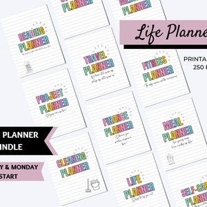 Ultimate life planner us letter printable big happy planner bundle budget meal planner digital daily weekly planner inserts household binder