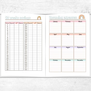 budget planner printable finance planner A5 A4 us letter 8.5x11 digital big happy planner Classic HP inserts monthly budget bill tracker pdf image 7