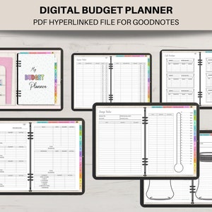 Digital budget planner GoodNotes finance planner iPad budget tracker paycheck budget bi weekly budget monthly budget planner hyperlinked pdf